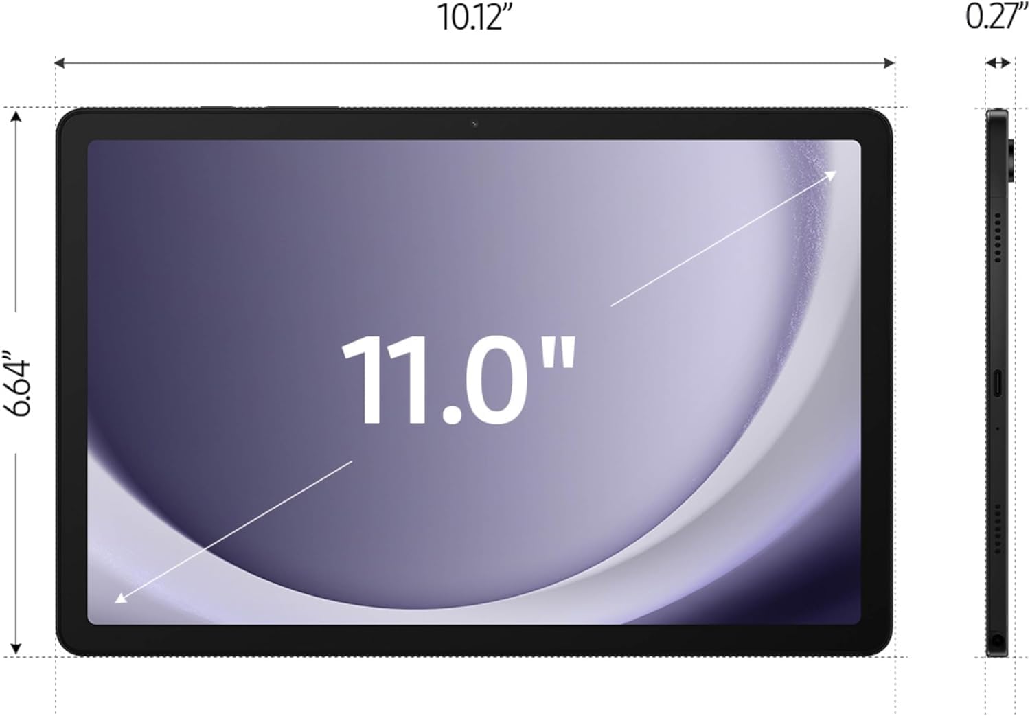 Samsung Galaxy Tab A9+ 11 inch 256GB Android WiFi Tablet, Big Screen, Quad Speakers, Upgraded Chipset, Multi Window Display, Slim, Light, Durable Design, Graphite with Accessories