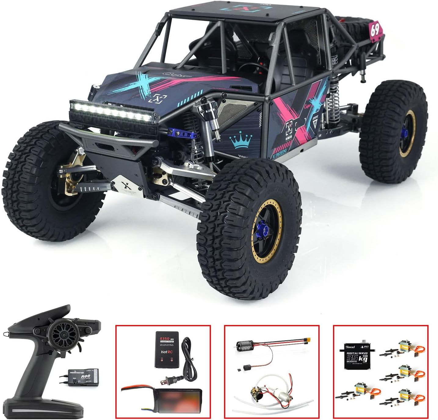 TOUCAN RC HOBBY US in Stock Capo U4 Queen 1/8 RC Crawler Car 2 Speeds Remote Control Racing Vehicles CD1582X