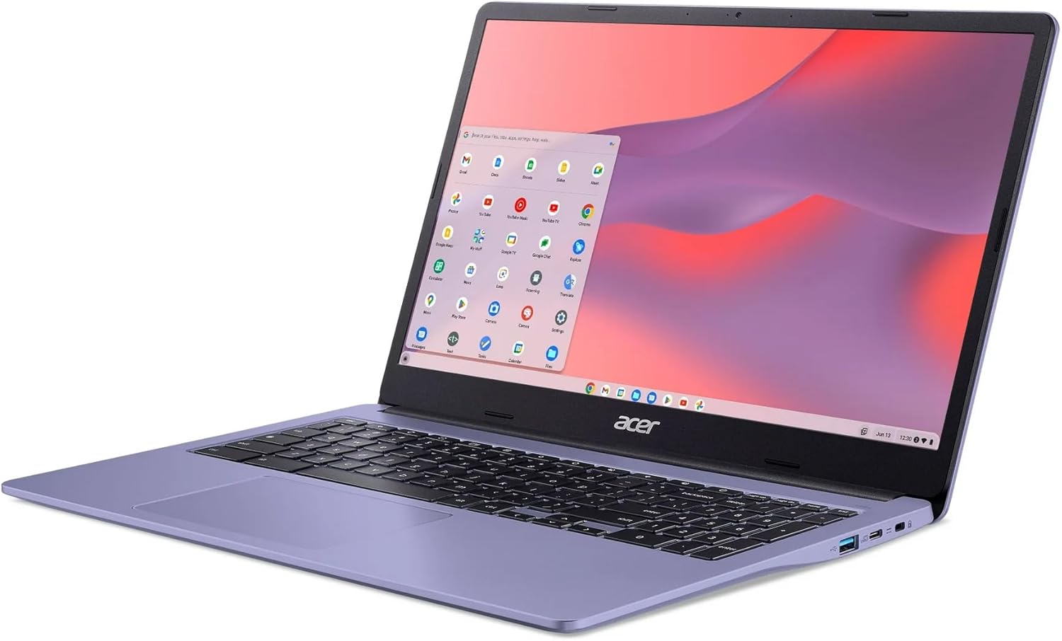 acer Chromebook 315 15.6'' FHD Laptop, Intel Processor N4500 Processor, 1.1 GHz, 4GB RAM, 64GB eMMC, Chrome OS, Proctective Sleeve Included, Moonstone Purple with Accessories