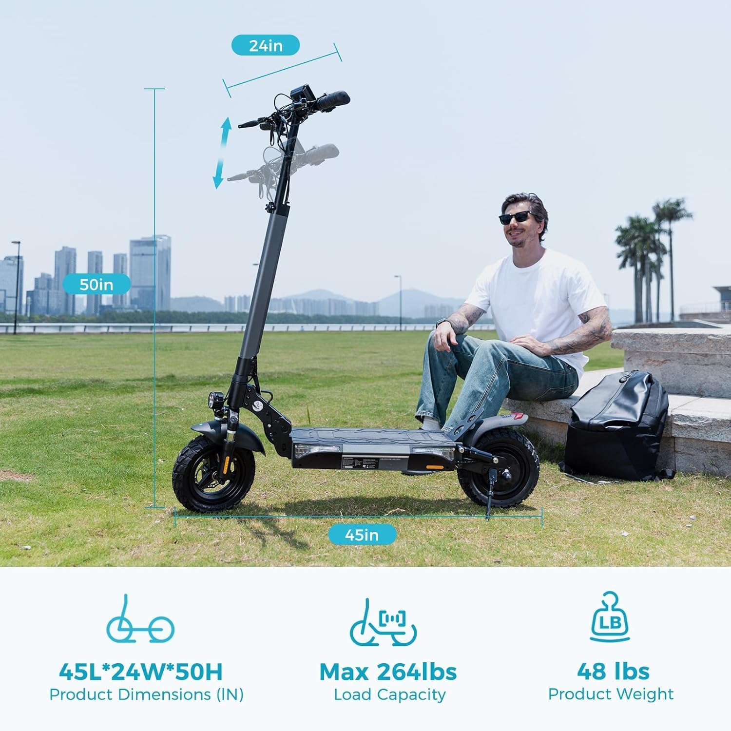 Electric Scooter for Adults, 28/25MPH Speed, 28/25Mile Range, 1000/750W Powerful Motor, 10/9.3