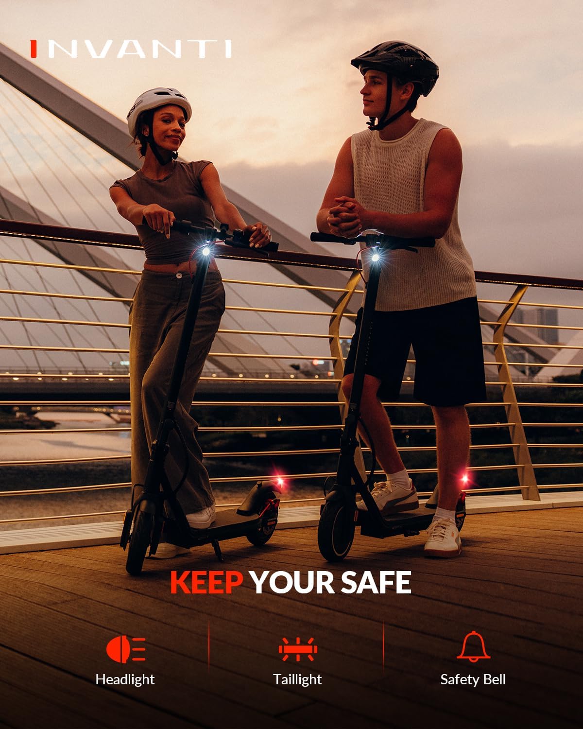 INVANTI E20 Adult Electric Scooter with Smart APP, Max 19 Miles & 18 MPH,350W Motor, 8.5