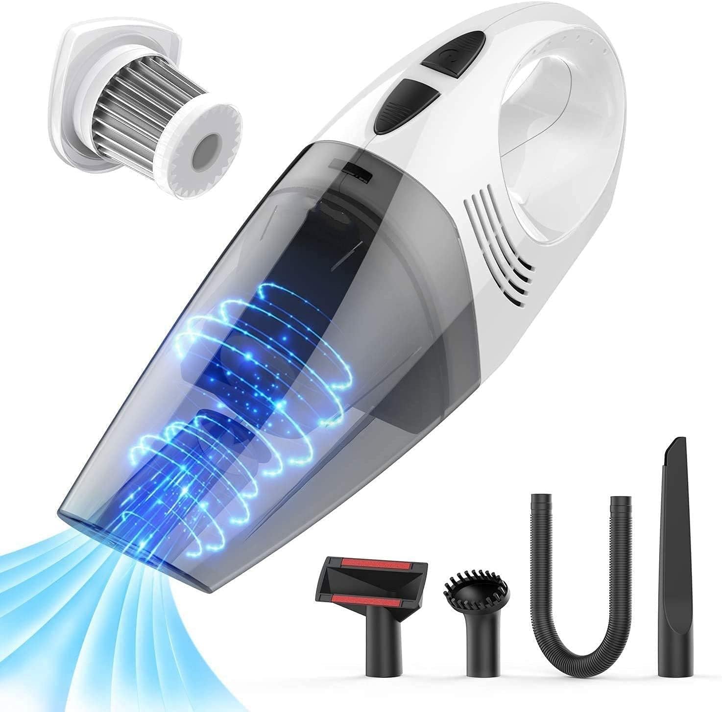 SMSOM Handheld Vacuum Cordless, Mini Vacuum Cleaner, Portable Home & Car Vacuum, Very Suitable for Home and Car Cleaning, White