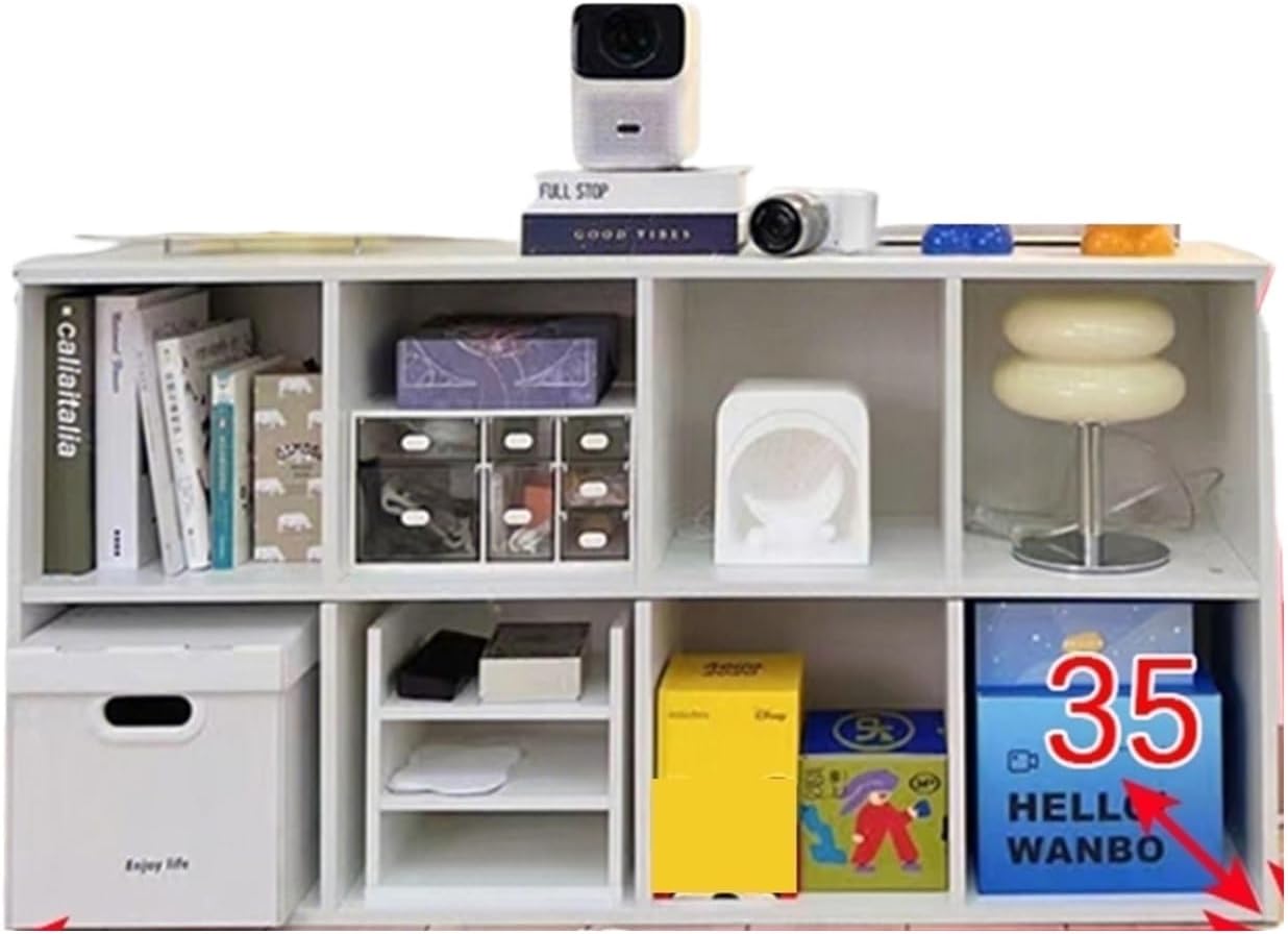 Solid Wood Bookcase Grid Cabinet, s Free Combination Locker Bookshelf MINGPING (Color : 8 Grid Horizontally)