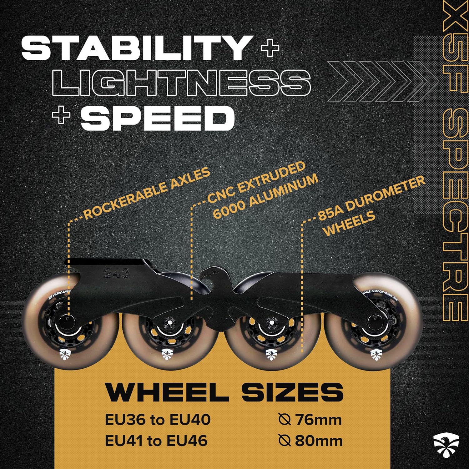 Flying Eagle X5F Spectre and X5 Shrike Pro Freeskates - Adult Inline Skates Men Professional, Adult Roller Skates Men, Urban Inline Skate, Outdoor Skating Shoes, Rollerskates Adults