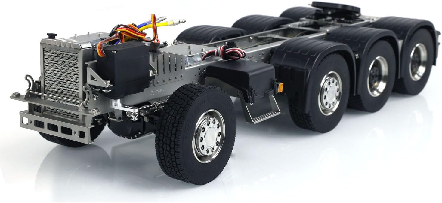 8x8 Metal Chassis for 770S 1/14 RC Tractor Truck DIY Model 3-Speed Transmission Differential Lock Axles Hobby Grade Model Parts