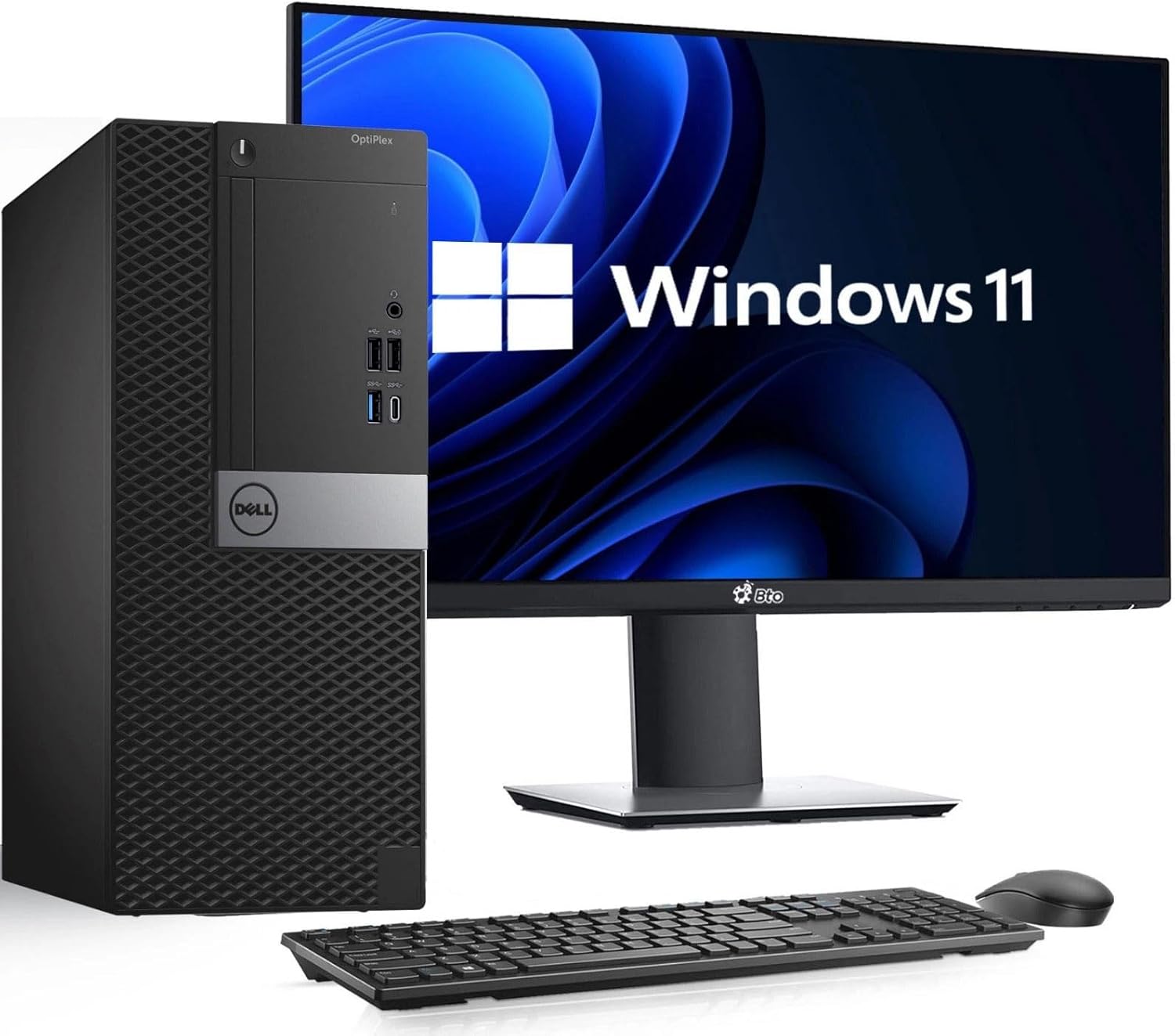 Dell Optiplex 7050 Tower Desktop Computer PC - Intel Core i7-7700 7th Gen - 16GB DDR4 RAM - 1TB SSD - New 24 Monitor - Wireless Keyboard & Mouse - WiFi - Window 11 Pro (Renewed)