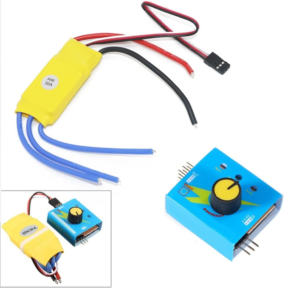 brushless Motor and escBrushless Motor,4Pcs 30A XXD Brushless Speed Controller RC ESC + Multi Servo Tester 3CH ESC 4.8-6V CCPM Master Checker for F450 Multicopter