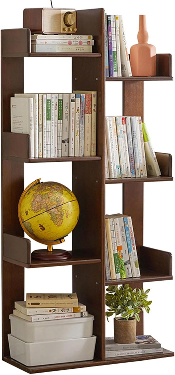 LoKori Freestanding Wooden 4-Tier Open Bookshelf, Farmhouse Bookcase Storage Display Cabinet,Modern Bookshelves for Office, Bedroom, Farmhouse, Living Room