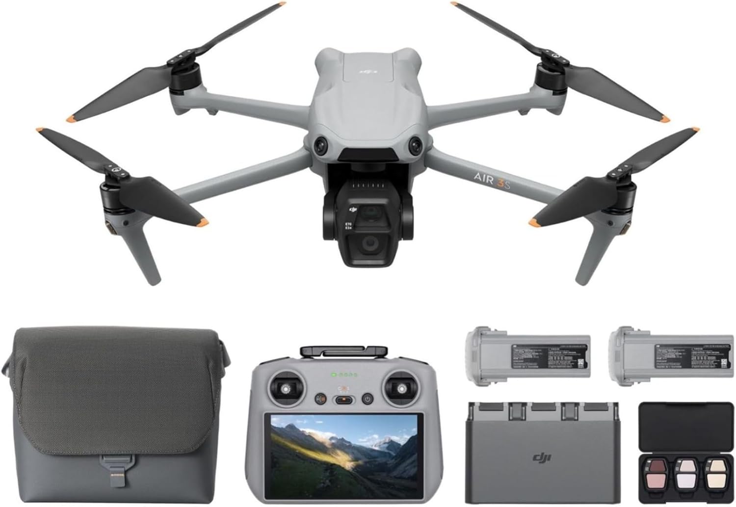 DJI Air 3S Fly More Combo (RC 2 Screen Remote Controller), Drone with 1