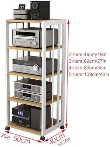Audio Rack Tower with Wheels