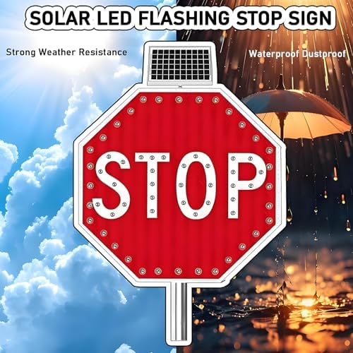 LED Solar Stop Sign - 32