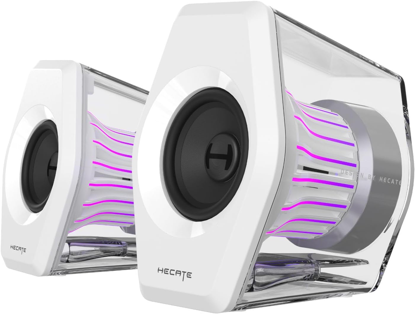 Edifier G2000 Pro Bluetooth Computer Speakers with 7.1 Virtual Surround Sound, RGB Lighting, USB & Aux Input - Ideal Gaming Desk Accessories for PC, PS5, Game Console (White)