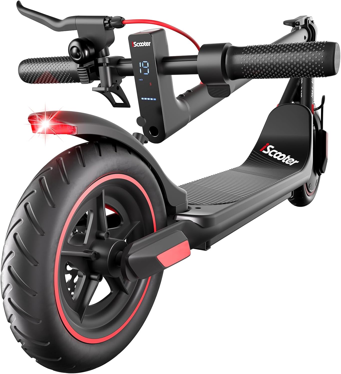 iScooter Electric Scooter Adults & Big Kids, 500/650 Peak Power, Up to 15/18/25 Miles Range, 19/22/25 MPH Top Speed, Cruise Control, Dual Braking System, Foldable E Scooter for Commuting & Campus Use