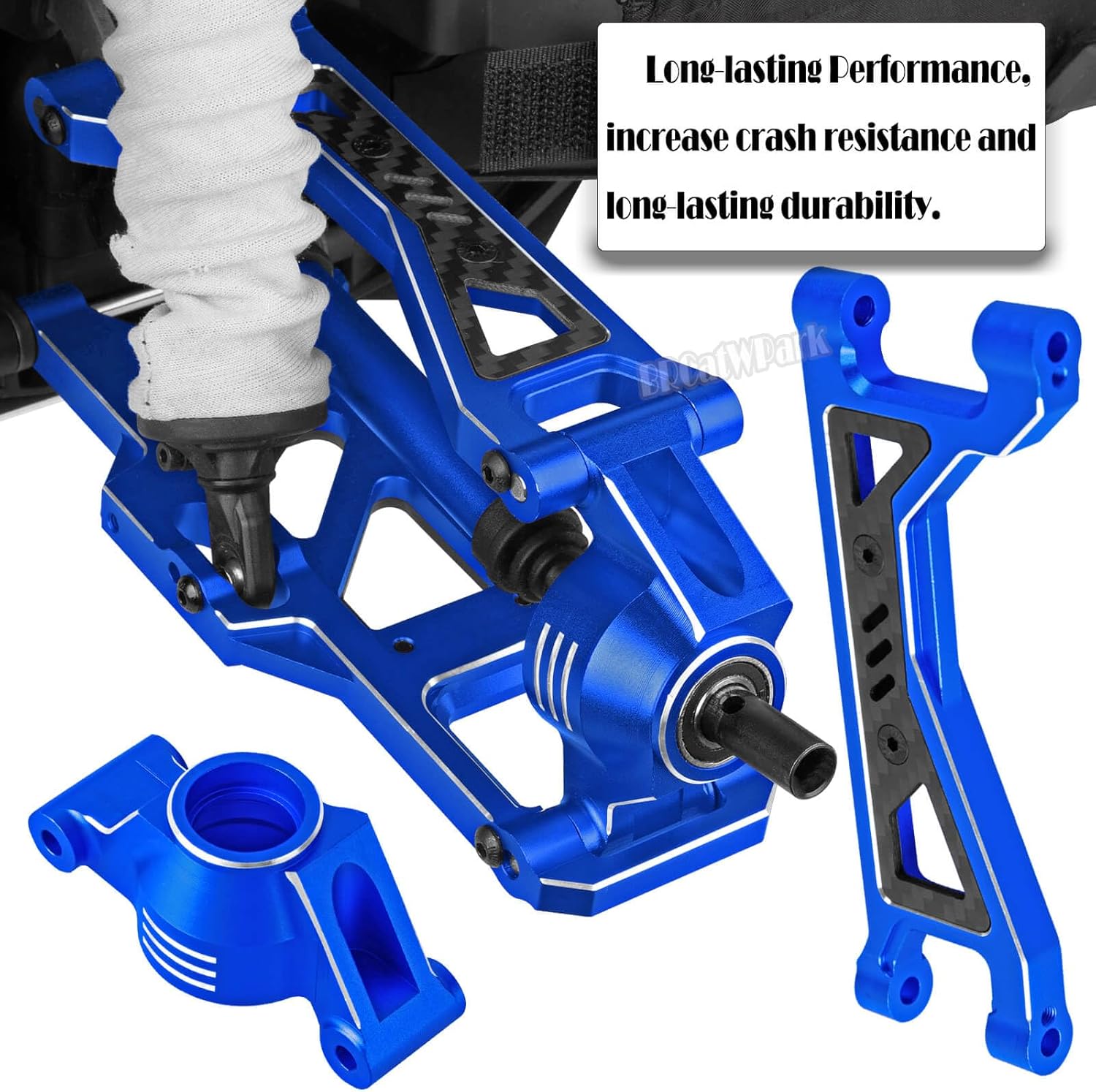 RC Upgrades Part for 1/10 WideMaxx,Model# 89086-4,Suspension Arms,Caster Block,Steering Blocks,Rear Stub Axle Carriers,Drive Shaft Axles,Camber Links,Tie Rod & Servo Horn,Navy Blue