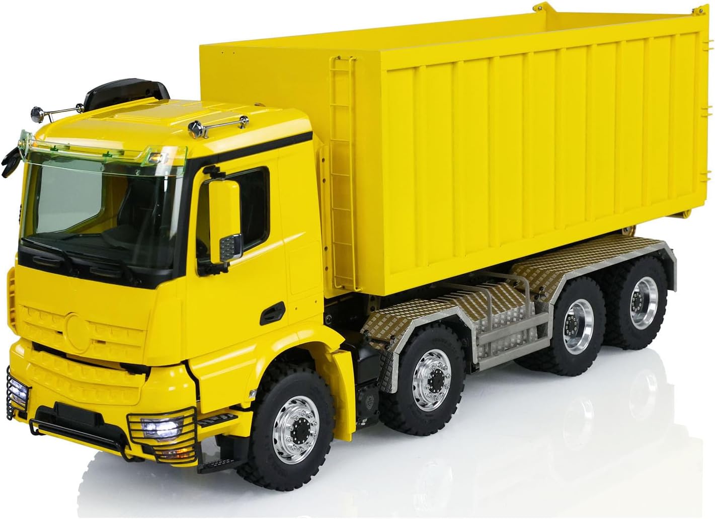 1/14 8X8 LESU Hydraulic RC Dump Truck Roll On/Off Metal Waste Bin Tipper Cars 2-Speed Transmission Lock Differential Light Sound System Hobby Grade Model