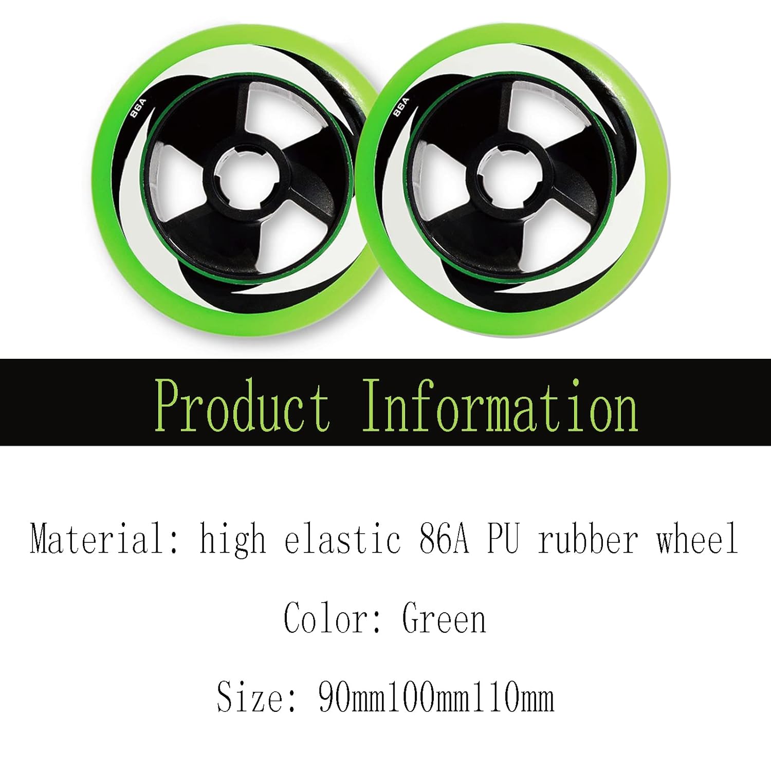 Inline Skate Wheels Replacement,Skate Wheels, 86A Inline Hockey Skates Replacement Wheels for Outdoor or Indoor 90mm, 100mm, 110mm for Choose(90mm)(100mm)