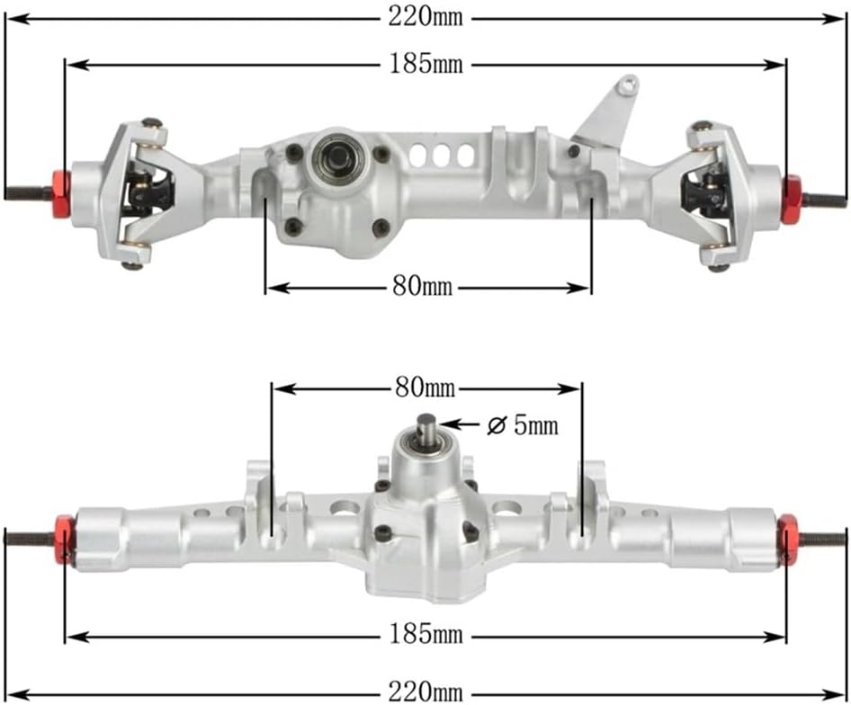 Compatible CNC AR45 1/10 RC Crawler Straight Axle III CC01 86100 with Offset Front Differential