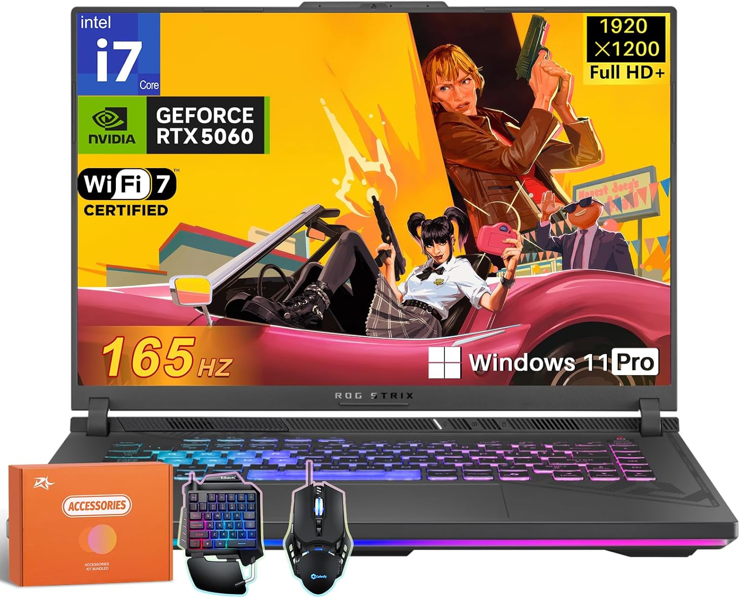 ASUS ROG Strix G16 Gaming Laptop, Intel 16-Core i7-14650HX, NVIDIA RTX 5060, 16” FHD+ 16:10 165Hz/3ms Display, 64GB DDR5, 4TB Gen 4 SSD, Dolby Atmos, Hires Audio, Windows 11 Pro, Wi-Fi 7, Accessories