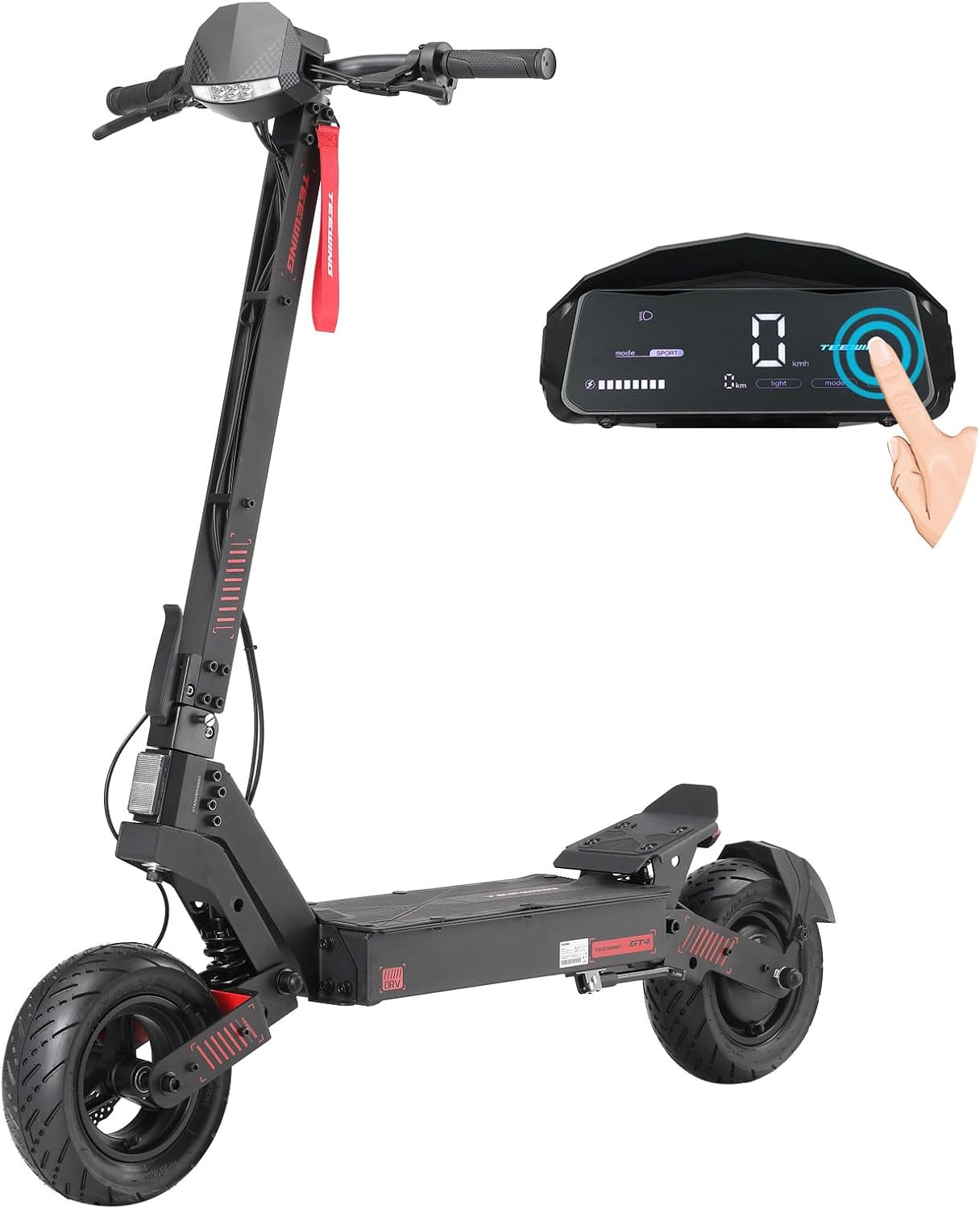 GT4 Electric Scooter Max 43.5 Miles and 43.5 Mph Speed Power by 2400W Motor, Foldable Electric Scooter for Adults with 11 Inch Road Vacuum Tires
