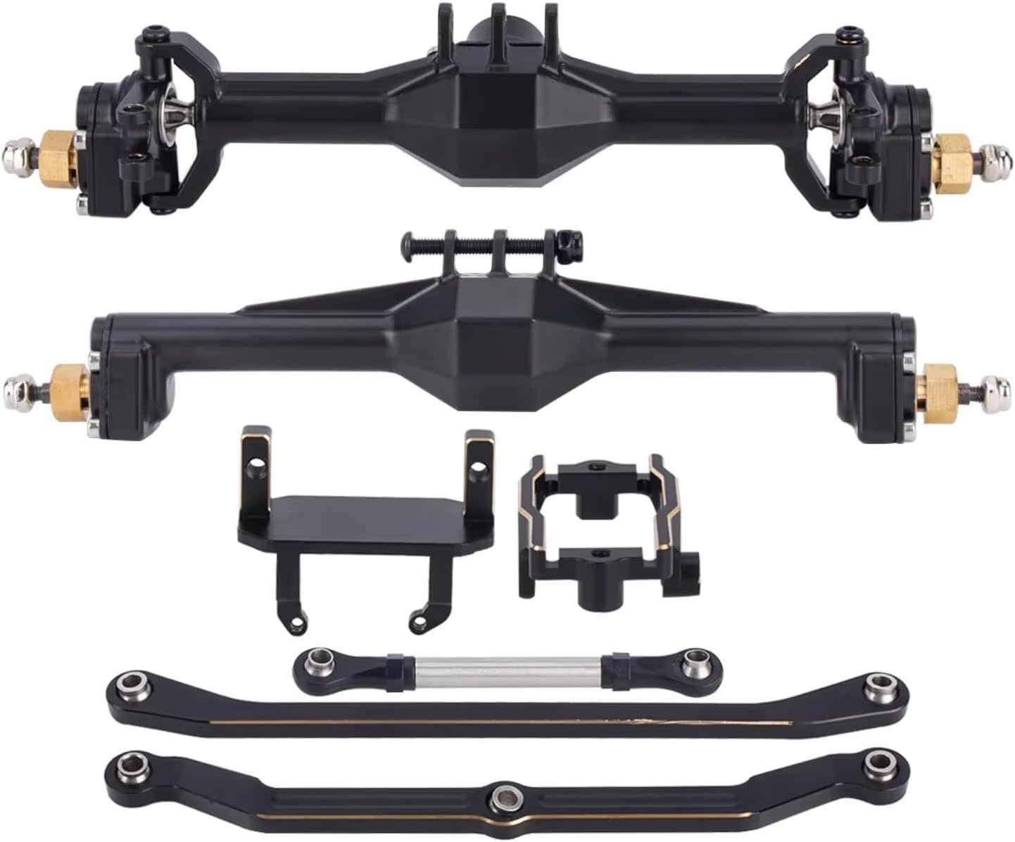 Rc Crawlers Axles For TRX4M 1/18 CNC Widen Portal Axles 10mm With Lay Down Servo Mount Links Axle Upgrade Parts RC Crawler Car Brass Model