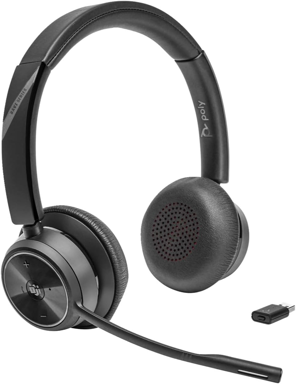 Poly Savi 7300 Office 7320 Headset - Microsoft Teams Certification - Stereo - Wireless - DECT 6.0-590 ft - 20 Hz - 20 kHz - Over-The-Head, On-Ear - Binaural - Ear-Cup - Noise Cancelling Microphone -