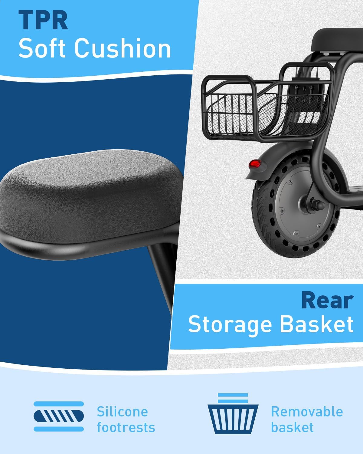 Hiboy ES1/Q2 Lite Electric Scooter with Seat for Kids Ages 4–10, LED Lights, UL Certified, 6.5–9.3 MPH, 40–100W Motor, Easy Control