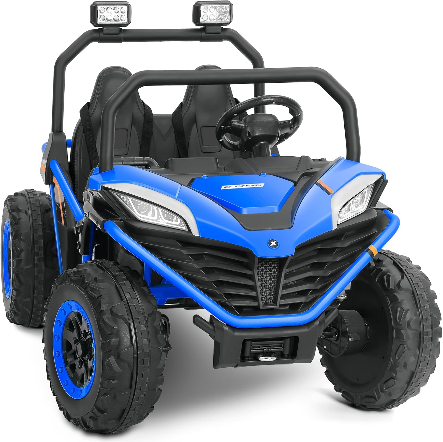 ELEMARA 2 Seater Ride on Car for Big Kids,12V 10AH Ride on Toy for Big Kids，Fast 4MPH Electric Off-Road Truck,Side by Side Vehicle Max 140lbs with Remote,LED Light,Bluetooth,3 Speeds