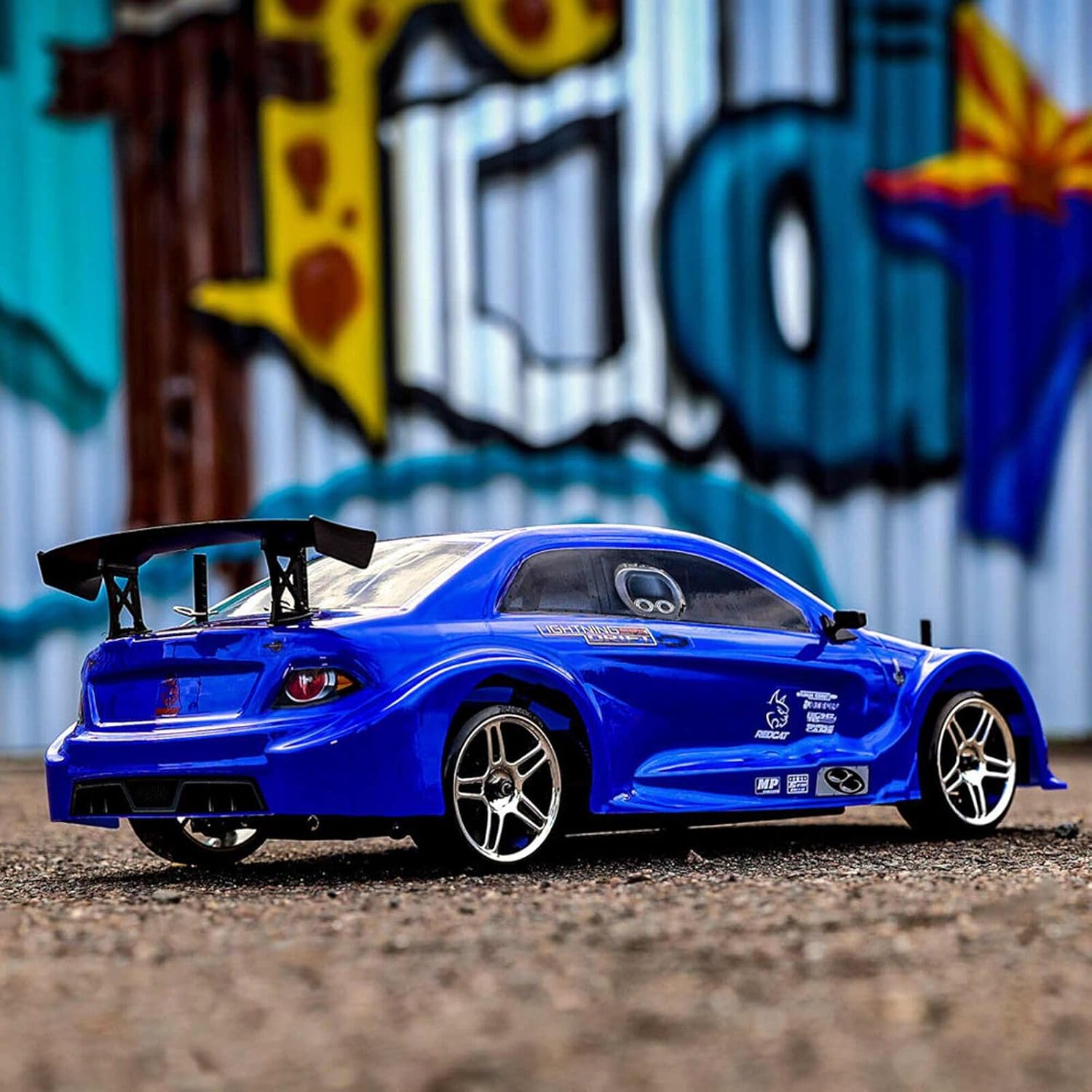 Redcat Racing Lightning EPX RC Drift Car 1/10 Scale 4WD with 2.4GHz Radio, 19T Brushed Motor, Tunable Suspension, Remote Control Car with Battery and Charger - Metallic Blue