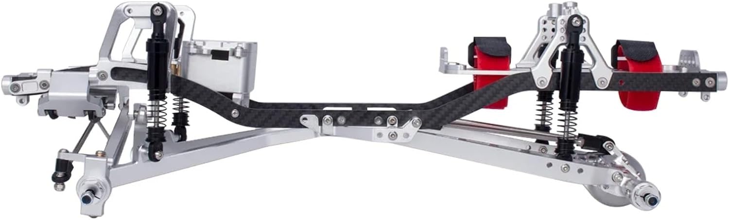 for Axial for SCX10 I II III Pro for TRX4 Twin I-Beam 2WD Pre-Runner 1/10 CNC Metal for Chassis Kit RC Crawler for Desert TruckCapra Upgrade RC Car Parts(Silver)