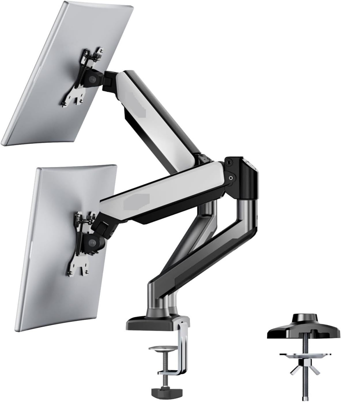 MS-002 Monitor Stand Dual Arm with C-clamp and Grommet Mount for Flexible Adjustment and Easy Monitor Stand Installation