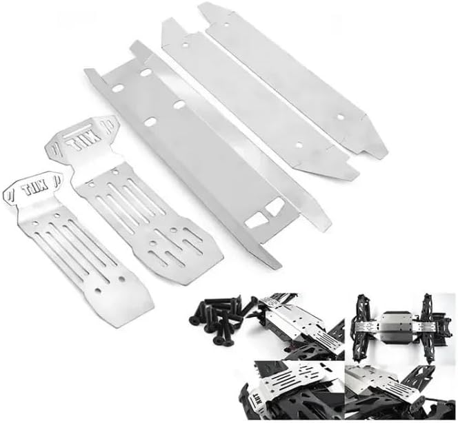 5pcs Stainless Steel Front and Rear Chassis Armor Skid Plate Protector for 1/6 Traxxas XRT RC Truck Car Upgrade Parts