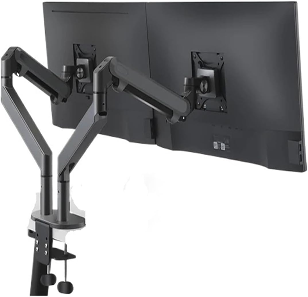 OZ-2 Double Arm Monitor Mount Desktop Stand Full Motion Aluminum 17-32 Inch Monitor Stand Gas Spring Arms Load 2-8kg Each(Color:Inner Hole 38.1mm-6 Way)