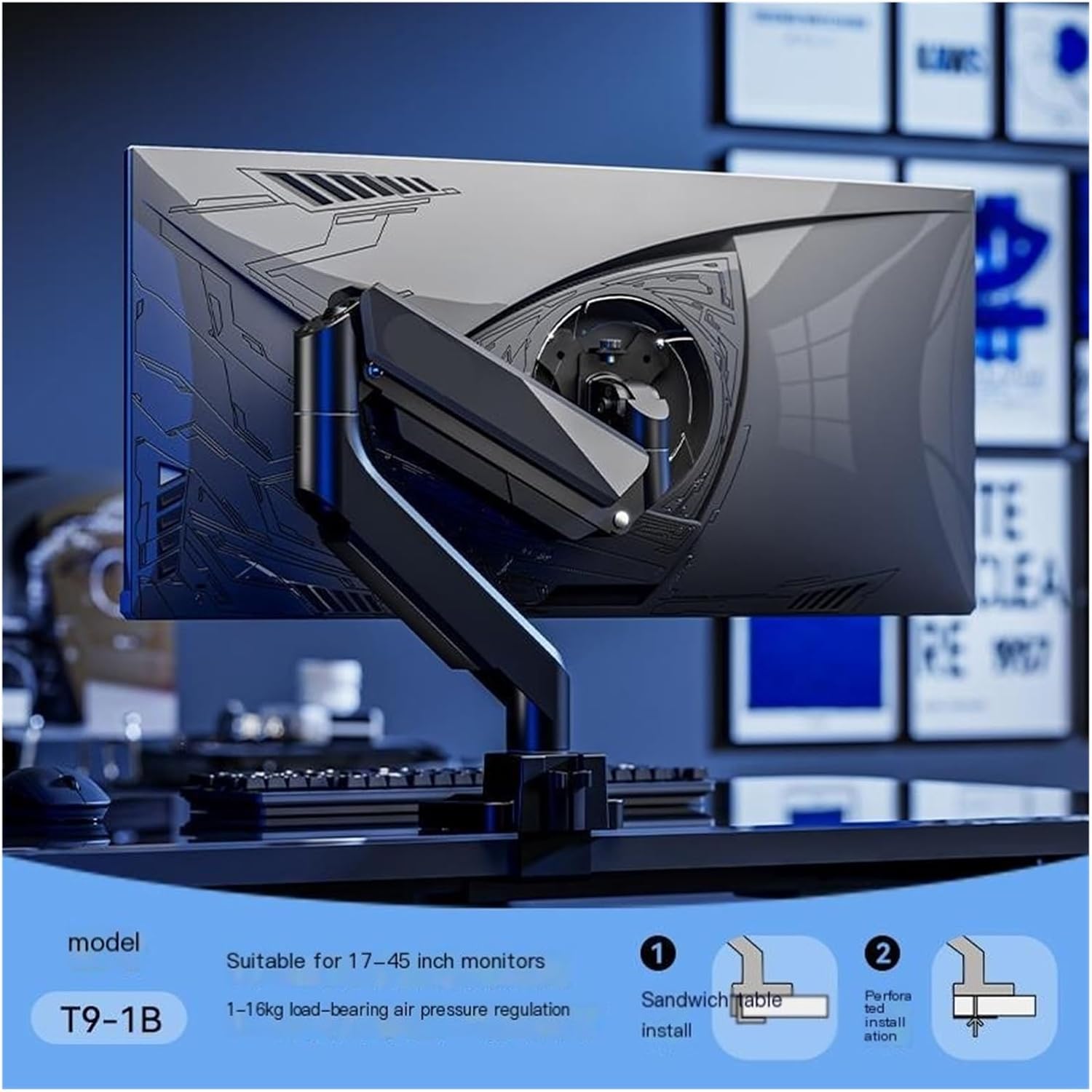 Large Load-Bearing Monitor Cantilever Bracket T9-1B Computer Display Robotic arm Double-arm Lifting Bracket