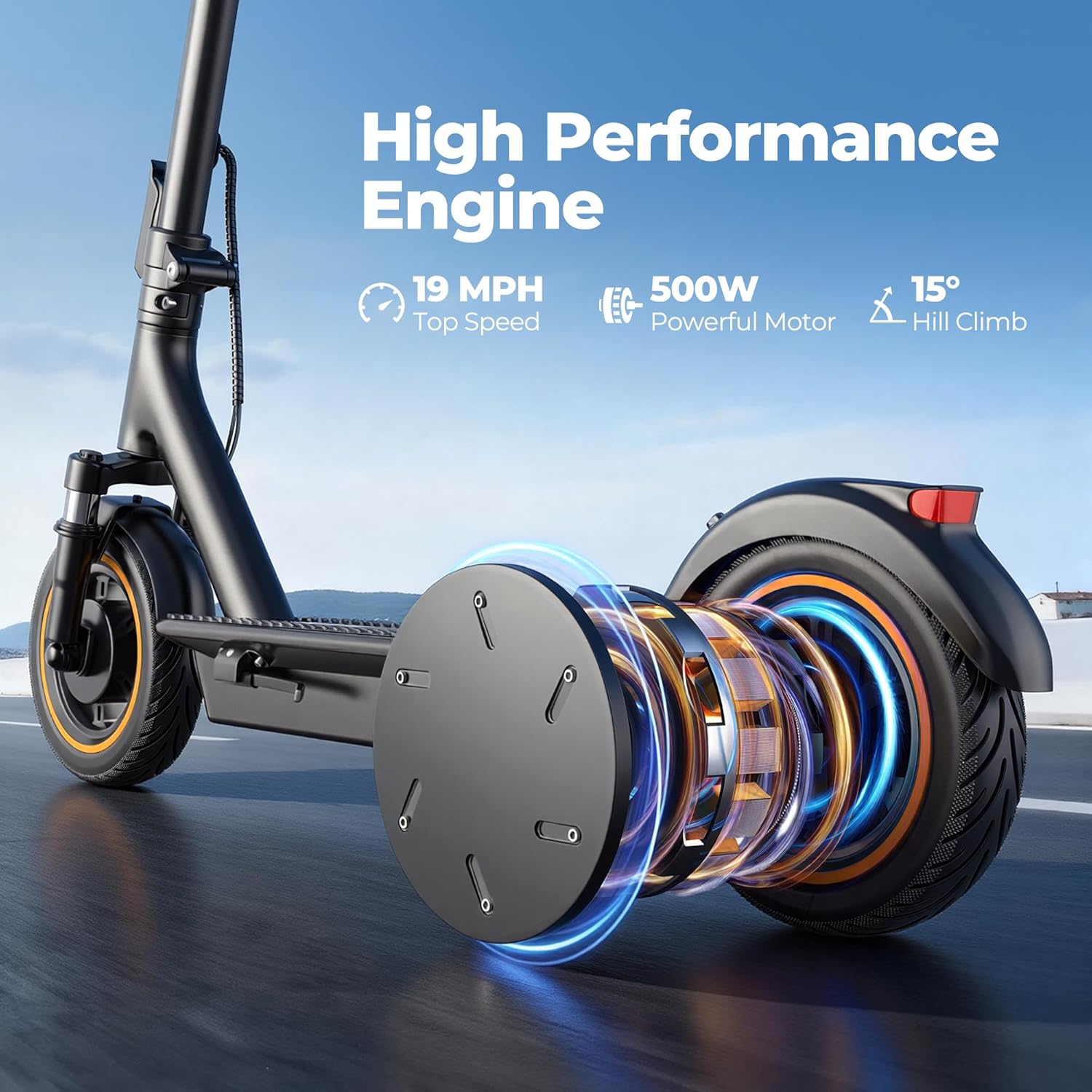 NAVIC Electric Scooter for Adults，Top Speed 19/22 MPH，Range 19/22/28 Miles，8.5”/10