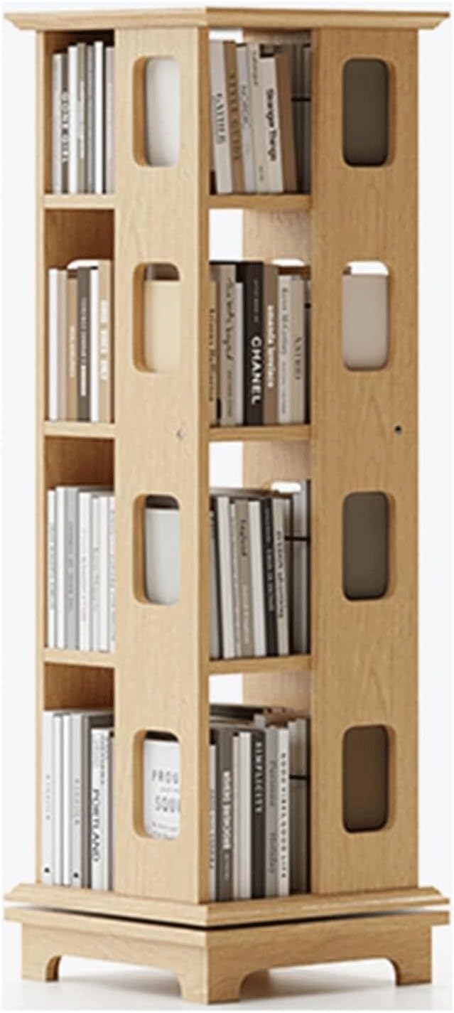 SAAKO Premium Bookshelf 4 Tiers 360° Rotating Bookshelf Creative and Unique Bookcase Living Room Bedroom Home Office Rack Bookcase