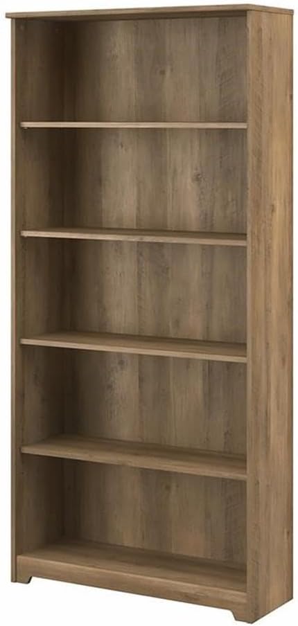 Home Square 2 Piece Engineered Wood Tall Bookcase Set in Reclaimed Pine