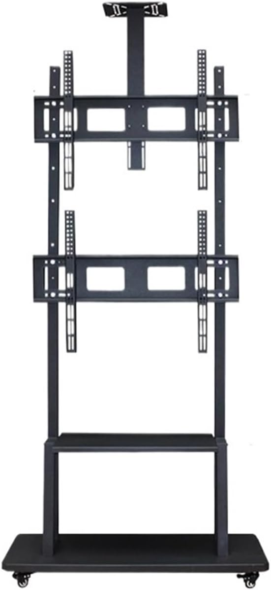 Upper and Lower Dual Screen Splicing TV Mobile Bracket Multi-Screen Floor Hanging Outdoor Display Rack 42-75 inch Shelf(42-65 inch)