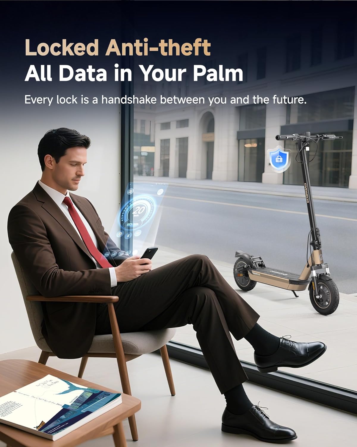 ECOROAD EC10 Electric Scooter for Adults, 500W Motor up to 25 MPH, 32 Miles Long Range, 10