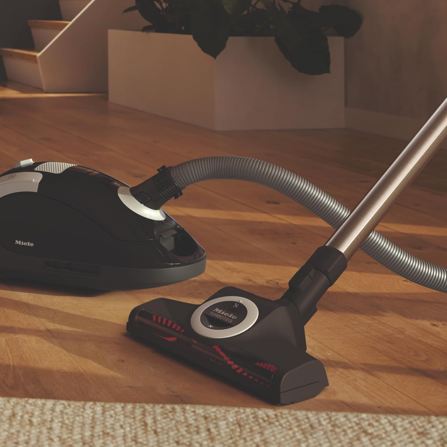 Miele Compact C1 Turbo Team Bagged Canister Vacuum, Obsidian Black