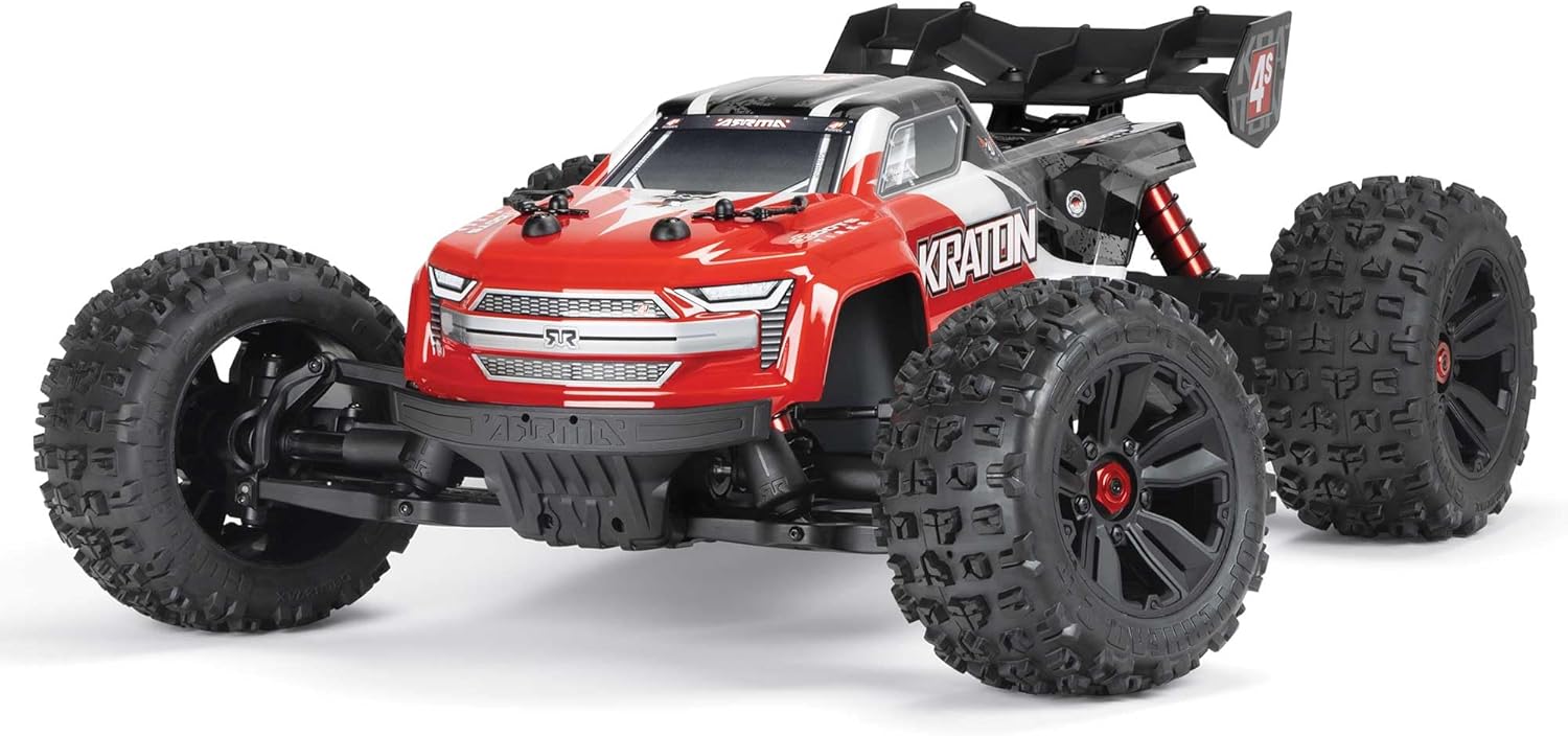 ARRMA RC Truck KRATON 4X4 4S BLX 1/10TH 4WD Speed Monster Truck RTR (Battery and Charger Not Included), Red, ARA4408V2T3