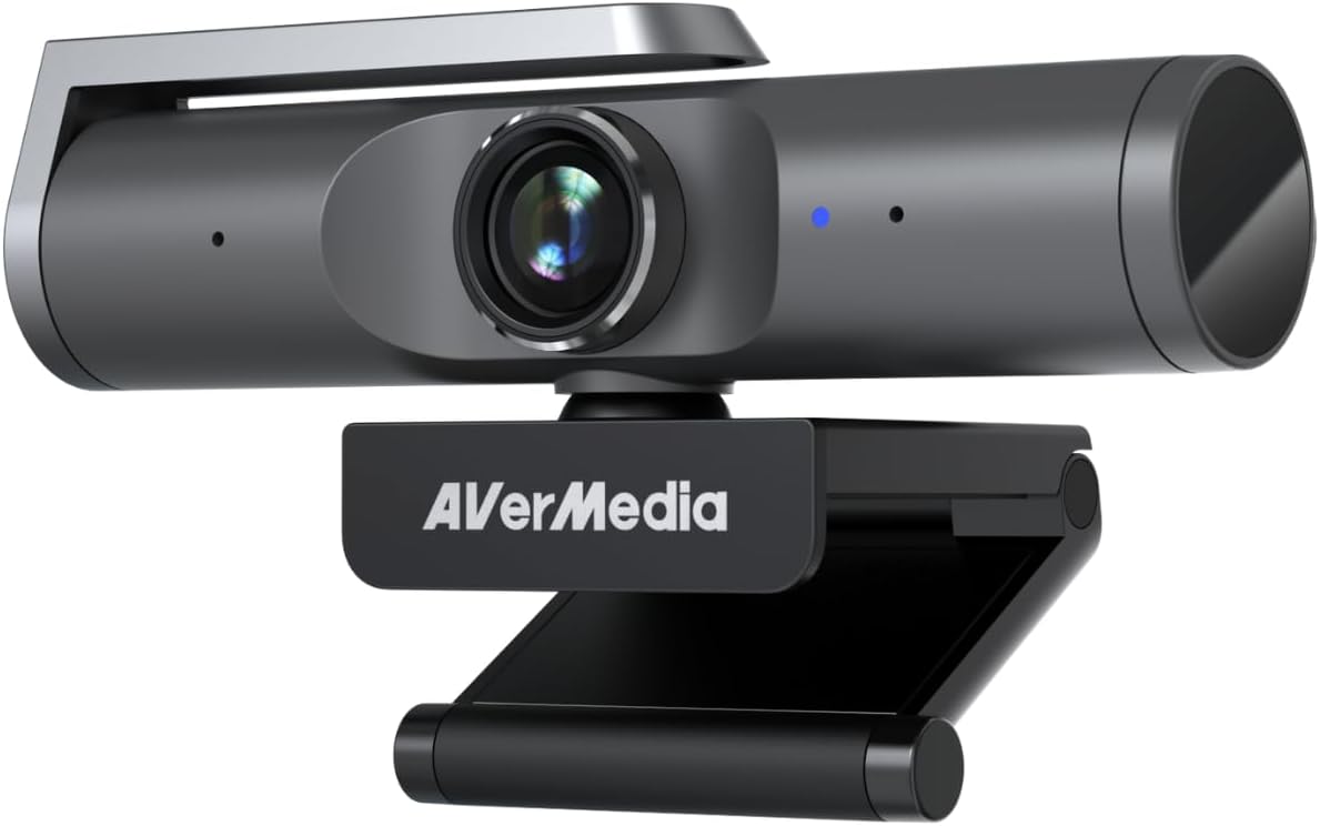 AVerMedia PW515 4K Ultra HD Business Webcam with Microphone for PC/Desktop/Laptop/Mac, with AI Auto Framing for Streaming, Meeting, Video Calls, Sony Sensor, Works with Teams, Zoom, Google Meet, OBS