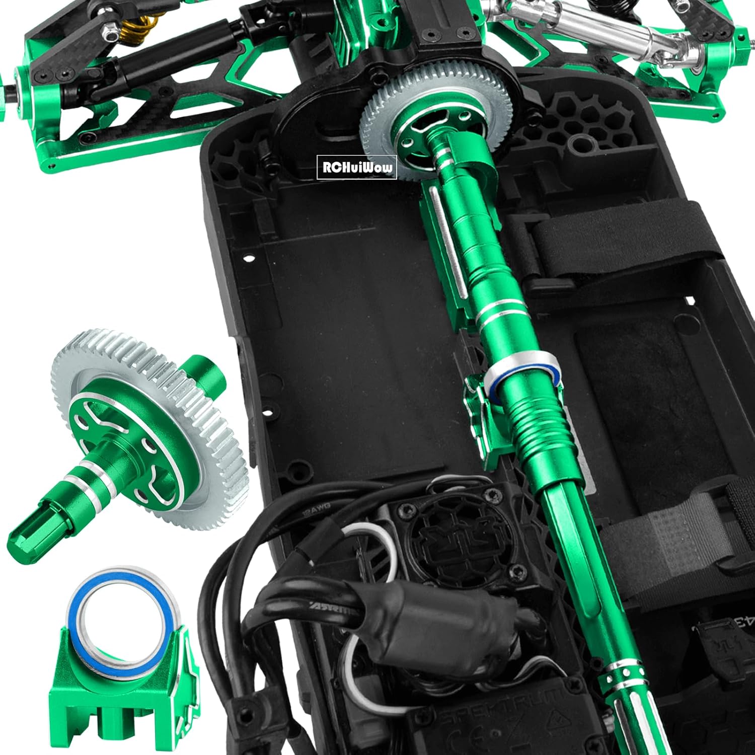 RC Upgrades Part for 1/8 Typhon 3S BLX,Shocks,Driveshafts,Transmission,Turnbuckles,A Arms,Caster Block Set,Center CVD &Support,25T Servo Saver,58T Slipper,Steering,Green