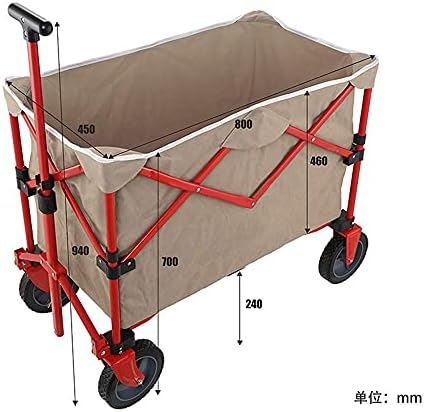 Collapsible Wagon Cart with Wheels Foldable Folding Wagons Carts Silent Universal Wheels,Folding Trolley,Transport Trolley,Portable Folding Shopping Trolley