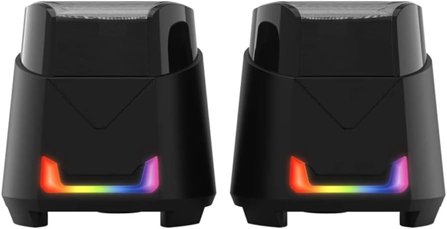 JSEIAJB Computer Speakers AUX 3.5mm RGB Wired Gaming Speaker Subwoofer Surround Stereo Loudspeakers for Laptop PC TV