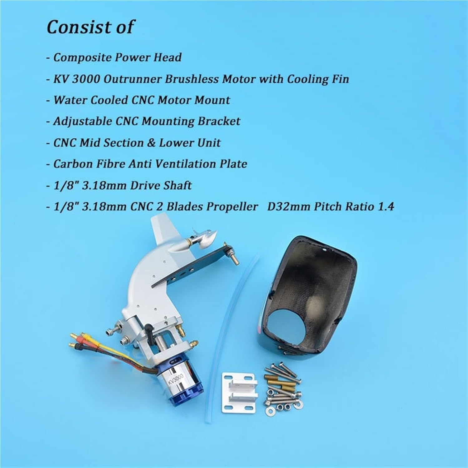 RC Boat Accessories Brushless Motor with Steering Brushless Electric Boat Dinghy Tail Engine Motorboat Tail Engine for Hulls Up to 70cm 137mmX36mmX106mm