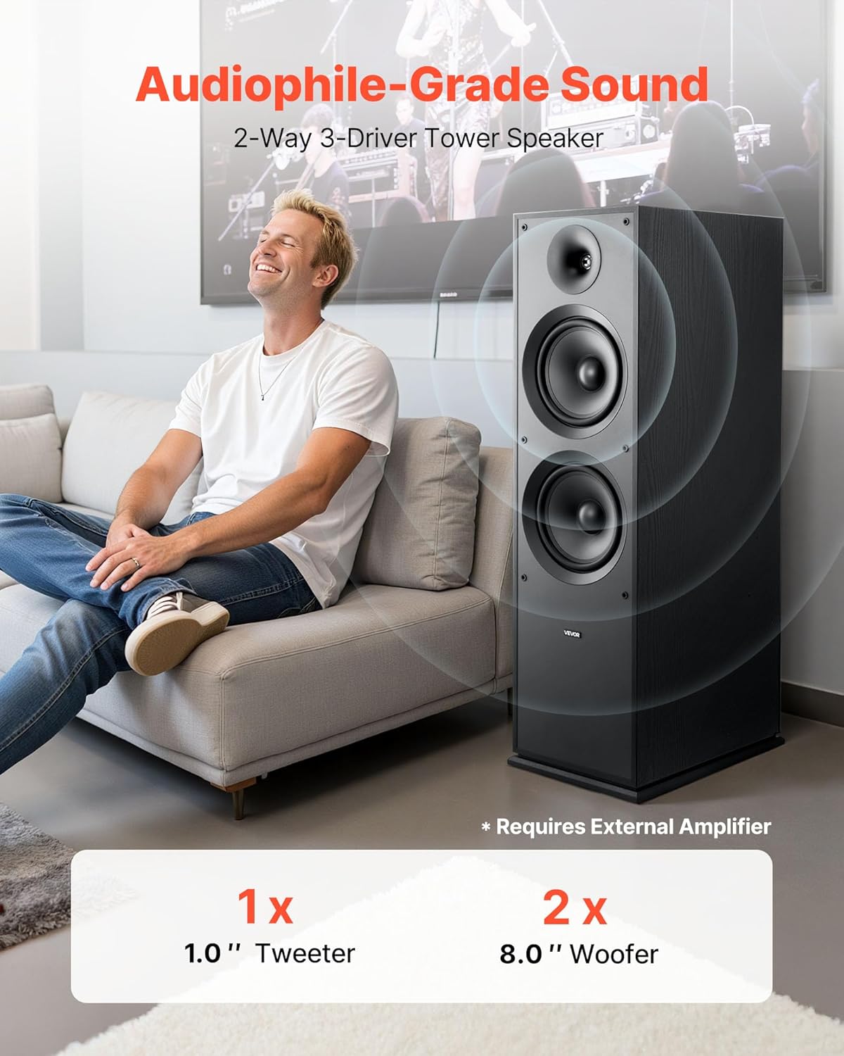 VEVOR Passive Floorstanding Speaker