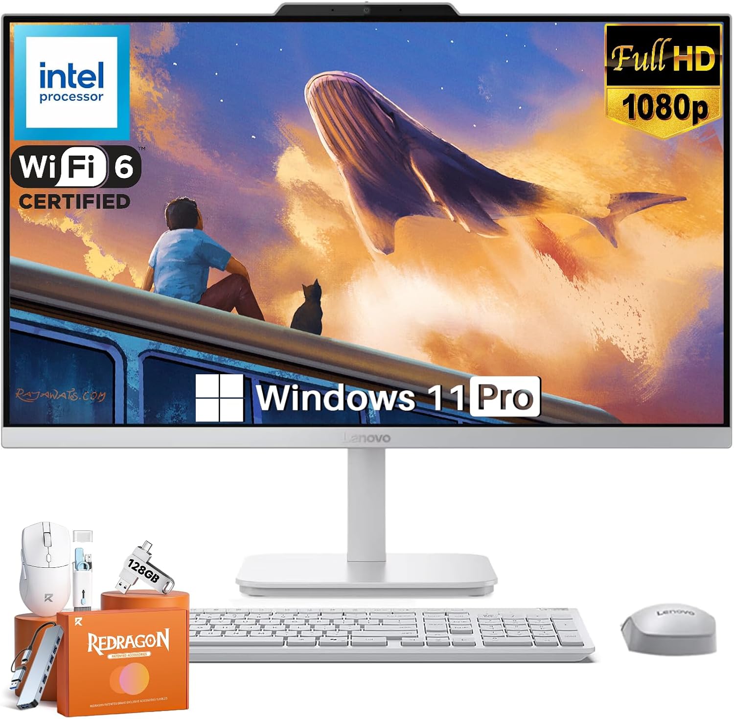Lenovo A100 All in One Desktop Computer 2026, 23.8