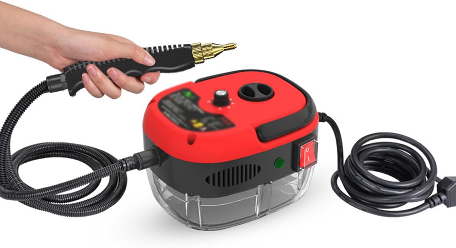 GAOQLX-RSDK High Temperature Steam Cleaner 110V/220V Portable Sterilization Pressure Jet Washer Machine for Home Car Kitchen Air Conditioner,Red