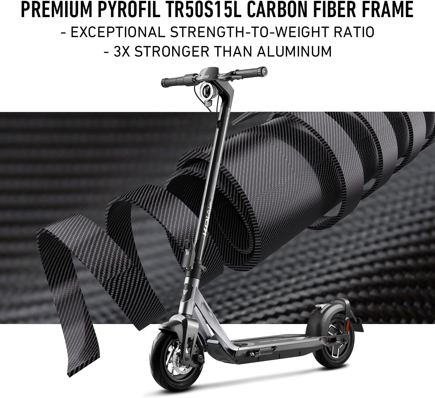 NIU K100P/K300P/K300X Electric Scooter Adult - E Scooter with Suspension, 600-1000W Peak Power, 18-37.3 Miles Max Range, Top Speed 17.4-23.6MPH, Commuting E-Scooter