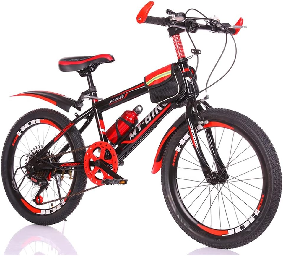 20-inch Children's Outdoor Bicycle,Variable Speed Bicycle,Suitable for Boys and Girls Aged 9-14,Adjustable Mountain Bike (Color : Red)
